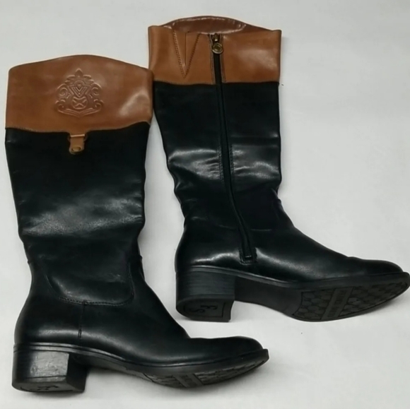 Franco Sarto Clarity Black/Brown Leather Tall Riding? Boots Size 6M - Picture 13 of 14